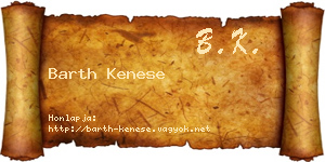 Barth Kenese névjegykártya